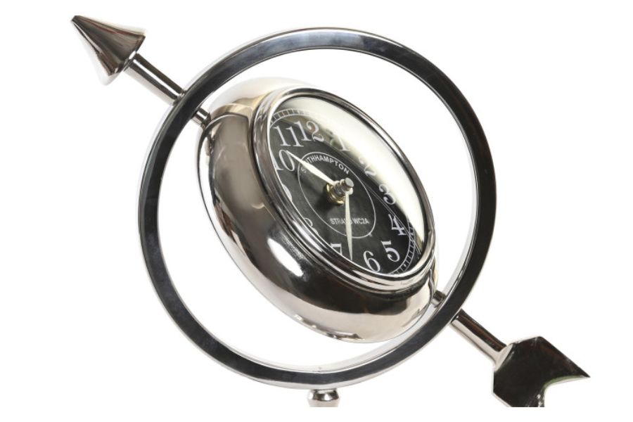 Reloj de sobremesa de aluminio niquelado - Imagen 4