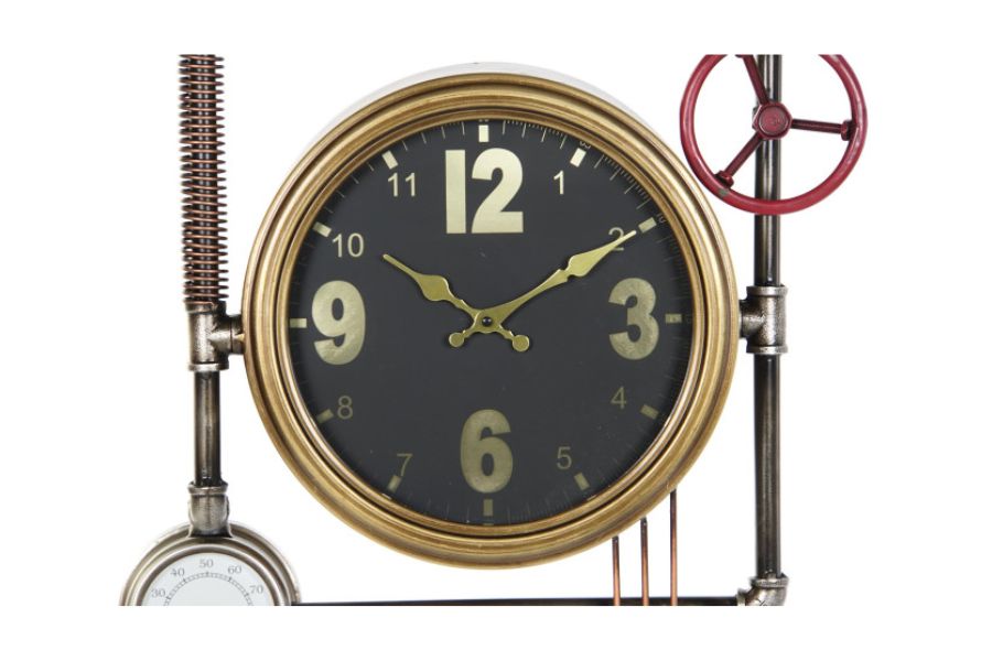 Reloj de Pared de Hierro y Cristal Dorado - Imagen 2