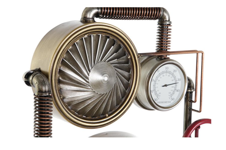 Reloj de Pared de Hierro y Cristal Dorado - Imagen 3